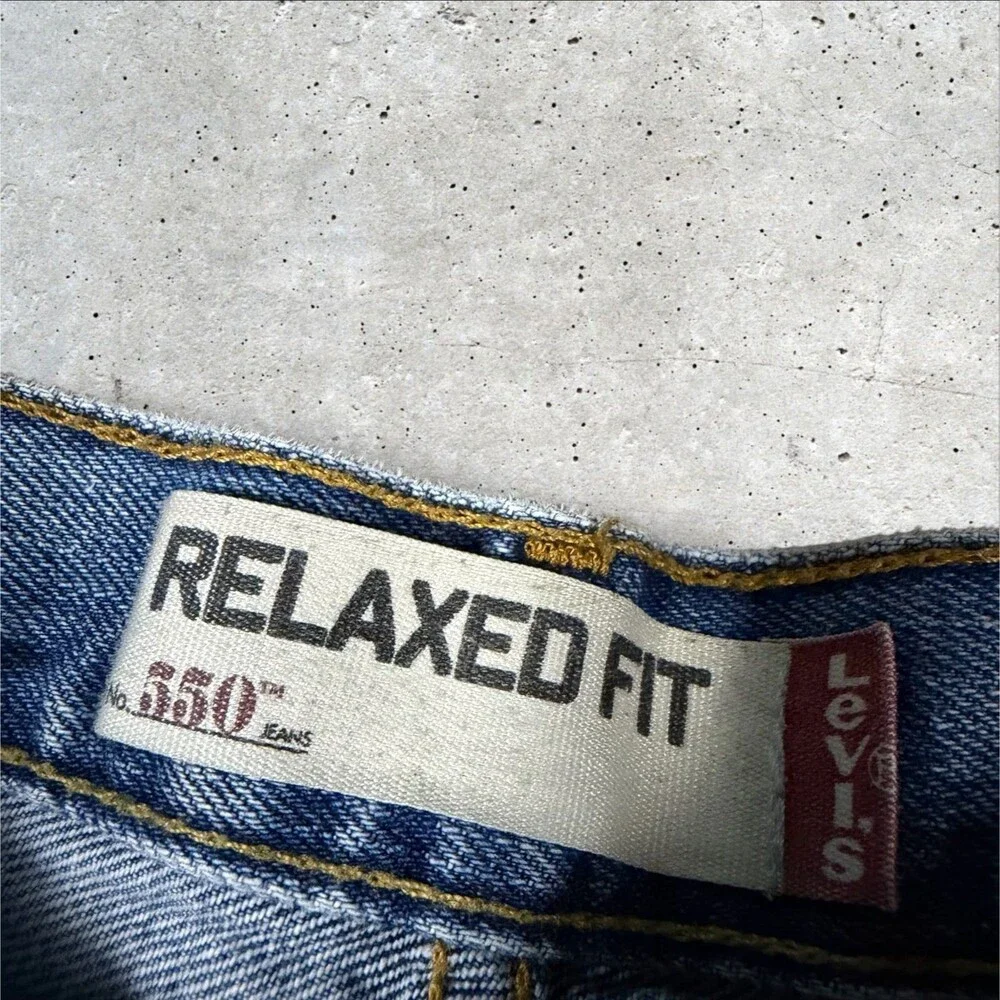 Levis 550 Relaxed Fit Tapered Leg Medium Wash Blue Denim Jeans Mens 34x36
